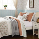 6 Piece Cotton Percale Quilt Set with Throw Pillows Coral Full/Queen B035129020