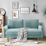 56.3" Velvet Round Arm Apartment Loveseat 72794874