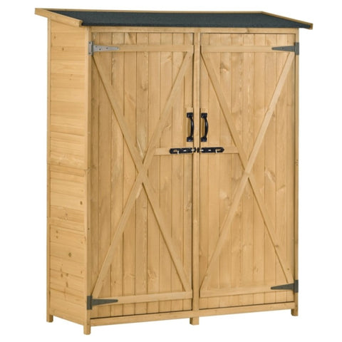 ZUN Outdoor 5.3ft Hx4.6ft L Wood Storage Shed Tool Organizer,Garden Shed, Storage Cabinet with 51003756