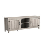 ZUN TV Stand Storage Media Console Entertainment Center With Two Doors, Grey Walnut; with fireplace W881P245532