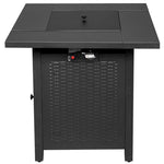 ZUN 28-Inch Fire Table,50000 BTU Gas Firepit with Volcanic Stone Black 55999158