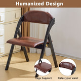 Set of 2 Wooden Folding Chairs with Padded Seats, Portable Simple Folding Chairs with Cushion for 56717735