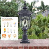 1-pack Vintage Black Outdoor Post Lantern - Waterproof Aluminum Lamp Post Light with Bubble Glass, W1340P239409