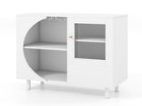 31.5-Inch Freestanding Storage Cabinet with Drawer & Crescent-shaped Flap, Versatile for Kitchen 71445620