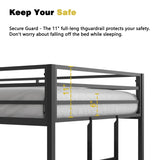 Adam Sturdy Twin over Twin Bunk Bed Metal Black for Kids and Adult, Low Profile Twin over twin bunk B083P152996