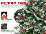 5FT Christmas Tree with 1131 Tips, Red Berries & Pine Cones Snow-Dusted PEPVC Branches, Hinged 84431648