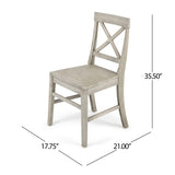 Roshan Farmhouse Acacia Wood Dining Chairs, Light Grey Wash 62888.00LGW