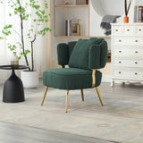 ZUN COOLMORE Boucle Accent Chair Modern Upholstered Armchair Tufted Chair with Metal Frame, Single W1539140085