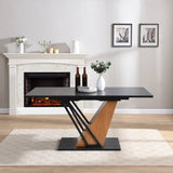 61.81 inch Extendable Dining Table, Modern Geometric Rectangular Table with Sturdy Metal W2317P251950