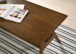 ZUN Arona Mid-Century Modern Wood Coffee Table with Shelf T2574P180521