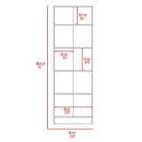 Buxton Rectangle 2-Door Storage Tall Cabinet Dark Brown and Black Wengue B06280491