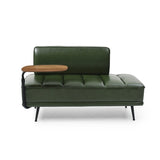 55"Inch Width Modern End of Bed Bench,Green Faux Leather Upholstered With side table, 360-degree W2677P196638