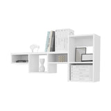 ZUN White Wall-Mounted Shelf Unit with 5 Shelf B062P252161