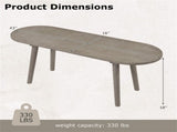43 Inch Farmhouse Style Gray Wooden Bench, Scratch-Resistant Waterproof Dining Room Bench for 2 99405243