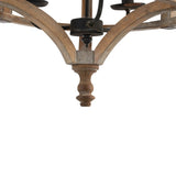 3 - Light Wood Drum Chandelier, Hanging Light Fixture with Adjustable Chain for Kitchen Dining Room W2078137925