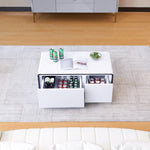 ZUN Smart Table Fridge, Multifunctional Coffee Table with Cooler and Frozen W1241122692