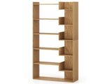 Natural 6-Tier Bookshelf Wooden Bookcase 40895702