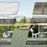 10 ft. x 20 ft. Galvanized Large Metal Walk in Chicken Coop Cage Farm Poultry Run Hutch Hen House 24183316