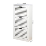 ZUN Wooden Shoe Cabinet for Entryway, White Shoe Storage Cabinet with 3 Flip Doors 20.94x9.45x43.11 inch 55963854