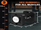 Adjustable Two Dumbbells Or Dumbbells Sets 50LB Square Dumbbell 9 in 1 Free Weights for Multi weight 99751238