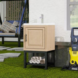 20" Small Bathroom Vanity with Sink & Hot and Cold Faucet, Freestanding Bathroom Cabinet with White W688P224410