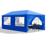 10'x20' Outdoor Party Tent with 6 Removable Sidewalls, Waterproof Canopy Patio Wedding Gazebo, Blue 16384715