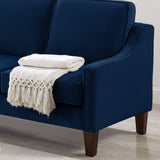 Modern Loveseat sofa for Living Room, Upholstered Velvet Small Couch with Wooden Legs for Livingroom W2186P143468