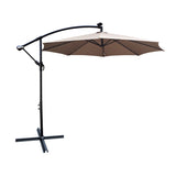 10 ft Outdoor Patio Umbrella Solar Powered LED Lighted Sun Shade Market Waterproof 8 Ribs Umbrella W65690318