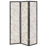 Beige and Espresso 3-panel Folding Screen B062P145591