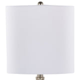 Belle 20" Contemporary Glass Accent Lamp in Clear Sapphire Blue Seeded Glass, Brushed Nickel and B202P224026