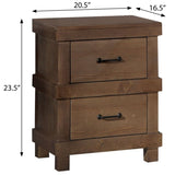 ZUN Antique Oak 2-drawer Nightstand B062P186506