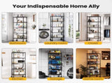 5 Tier Heavy Duty Adjustable Wire Shelving with Wheels, Storage Racks for Garage Kitchen Pantry 19260800