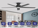 52 inch Ceiling Fans with Lights, Large Air Volume Ceiling Fans with Reversible Quiet DC Motor and 00384247
