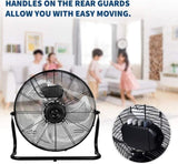 ZUN 20 Inch 3-Speed High Velocity Heavy Duty Metal Industrial Floor Fans Oscillating Quiet for Home, W1134P213764