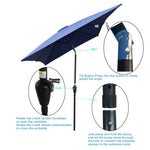 ZUN 6 x 9ft Patio Umbrella Outdoor Waterproof Umbrella with Crank and Push Button Tilt without flap for 89364583