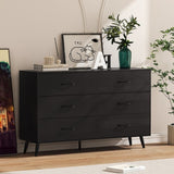 Double-row, 3-layer, 6-drawer cabinet with high legs, fabric-covered drawer, particle board, 98385387