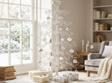 6ft White PVC Metal Artificial Christmas Tree with Bow Topper, No Extra Ornaments, Daily Decor Tree 97051458