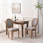 ZUN French Country Dining Chairs with Round Back Set of 2, Upholstered, Solid Wood Legs, Side Chairs for 26233100