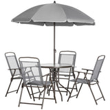 Outdoor dining table and chair package with umbrella 78478620