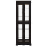 Lighted Glass Curio Display Cabinet with Wood Frame - Elegant Glass Storage for Wine, Toys & W1758P297550