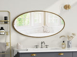 Iron Art Oval Retro Mirror, Antique Effect, Wall Hanging, Suitable For Bathroom, Bedroom, Living W757P251824