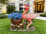 Outdoor Garden Sculpture Flamingo Flower Pot Planter - Unique Yard Statue Decoration, Interesting W5398P454683