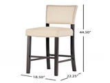 Barstools With rivet decoration set of 2 , wood Frame,fabric Sponge cushion and Upholstered N780P366607B