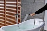 Single Handle Freestanding Tub Filler Floor Mount Bathtub Faucet with Handheld Shower W1932P172283