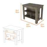 Kitchen Island Dozza, Three Shelves, Dark Brown Finish B092122908