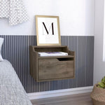 ZUN Busan Modern Floating Nightstand , End Table, Side Table Single-Drawer Design with Sleek Two-Tiered B200137841