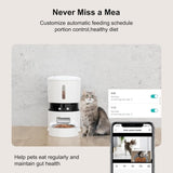 Smart WiFi Pet Feeder 1080P Dual Camera, Night Vision, Voice Control, Programmable Schedule 48871359