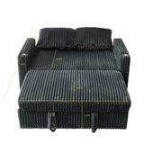 53-inch cushioned recliner sofa bed with USB charging function, pull-out sofa, fabric is corduroy W2564P335437