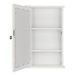 ZUN Single Door Mirror Indoor Bathroom Wall Mounted Cabinet Shelf White 90390074