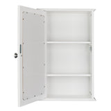 ZUN Single Door Mirror Indoor Bathroom Wall Mounted Cabinet Shelf White 90390074